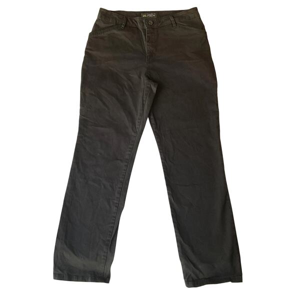 Lee Pants - Lee Women Pants 8 SHORT Black Chino Straight Leg 29" Inseam Relaxed Fit Mid Rise